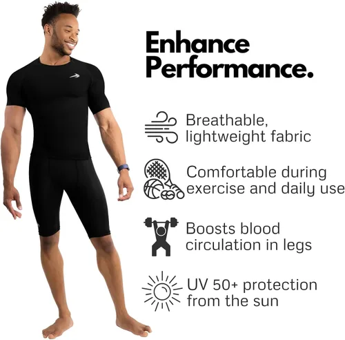 Miniatura 3 de CompressionZ Pantalones cortos de compresión para hombre, ropa interior deportiva de compresión de elastano