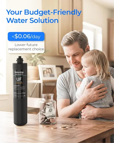 Miniatura 6 de Waterdrop RF15-UF - Cartucho de filtro de repuesto de 0.01 micrones para filtro de agua debajo del fregadero de Negro mate