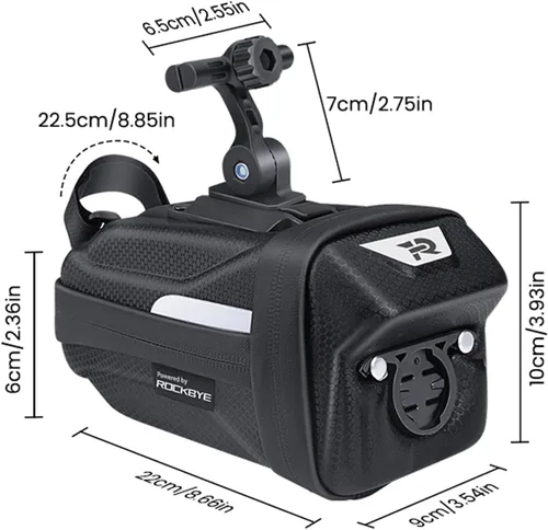 Miniatura 9 de Bolsa de asiento de bicicleta, bolsa rígida de EVA para debajo del asiento, bolsa de sillín de bicicleta, paquete de bicicletas de ciclismo