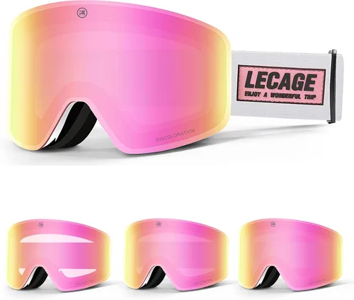 OTG - Gafas de esquí fotocromáticas sin marco, adaptables a la luz, antiniebla, protección UV, para snowboard y nieve, para hombres y mujeres