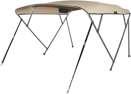 Miniatura 8 de MSC - Toldo superior de barco de 3 y 4 arcos, poliéster teñido en solución 600D, incluye 2 postes de soporte y 4 correas ajustables Verde bosque