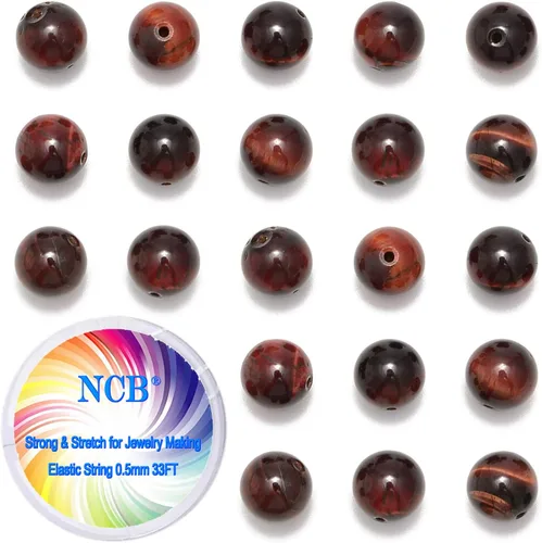 Miniatura 20 de NCB - 200 cuentas sueltas de turquesa africana de 0.15 pulgadas (4 mm) para joyería, cuentas semipreciosas naturales redondas y suaves con espaciador
