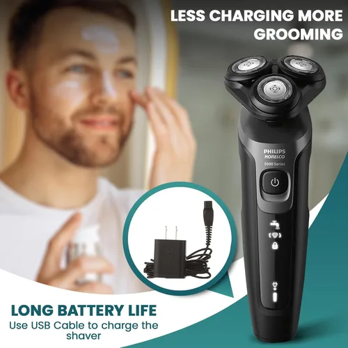 Miniatura 7 de Philips Afeitadoras eléctricas para hombres, afeitadora eléctrica recargable AquaTouch para hombre en húmedo y seco con cuchillas de corte cómodo