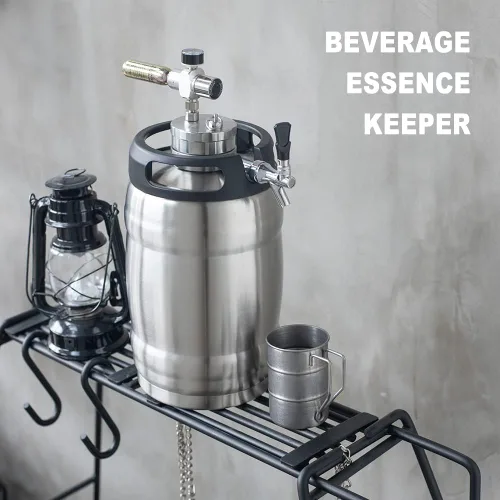 Miniatura 6 de TMCRAFT Growler de barril de cerveza de doble pared de 1.3 galones, sistema dispensador de cerveza presurizado para el hogar con lanza de barril