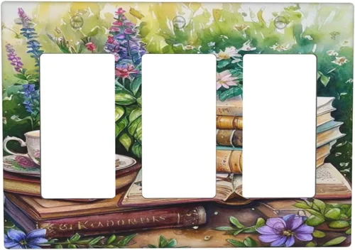 Miniatura 14 de Cubiertas Decorativas de Arte para Interruptores de Luz, Hojas de Otoño, Placa de Pared de Palanca Individual, Cubierta Decorativa de Interruptor