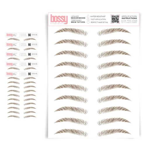 Miniatura 55 de 5 paquetes de tatuajes temporales para cejas, adhesivos impermeables para cejas, tatuajes falsos para el cabello tipo pelar de transferencia