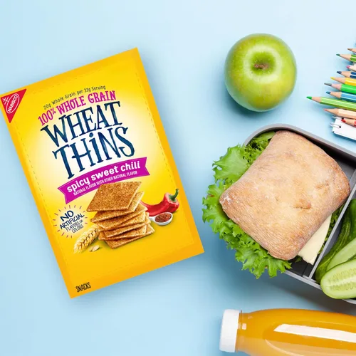 Miniatura 5 de Wheat Thins Snacks picantes de chile dulce, galletas de trigo integral, galletas de aperitivos, 8.5 onzas