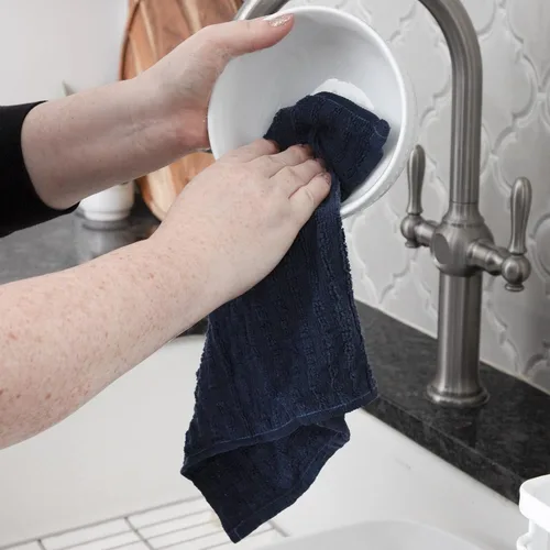 Miniatura 4 de Ritz Royale Collection - Juego de paños de cocina de 100 % rizo peinado, altamente absorbente, juego de paños de cocina, 13-3/4 x 12 pulgadas, Azul