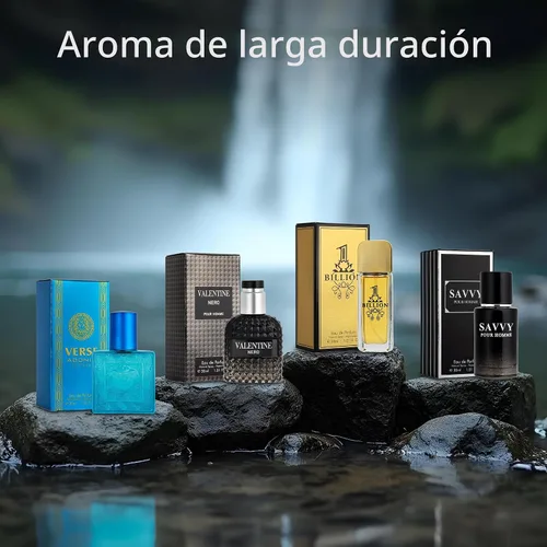Miniatura 3 de Signature Scent - Juego de 4 fragancias pequeñas para hombre, incluye Savvy/1 mil millones/versos/colección de San Valentín de ingredientes