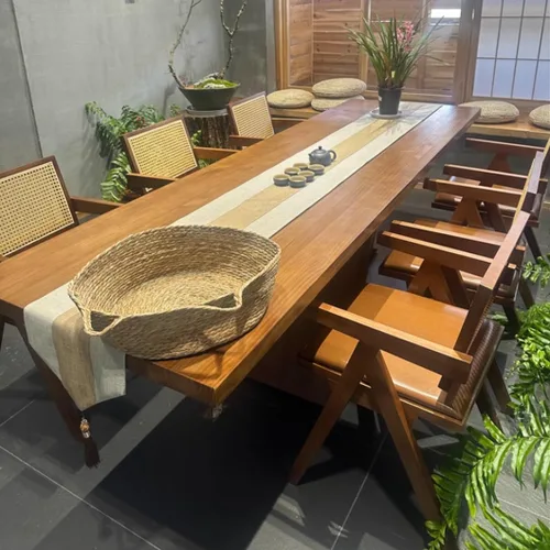 Miniatura 9 de YVYKFZD Juego de sillas de comedor de ratán, sillas de comedor de madera, sillas de cocina con respaldo tejido, sillón tapizado, silla auxiliar