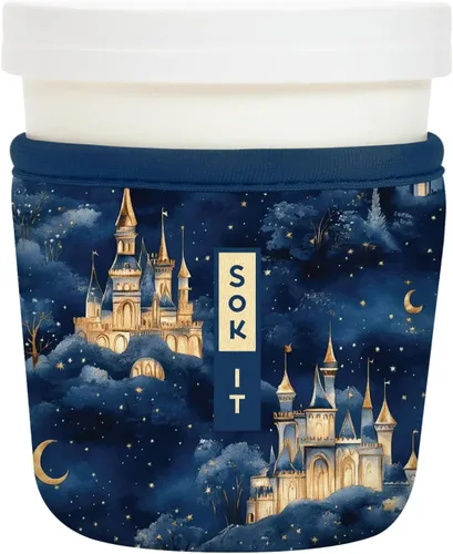 Miniatura 45 de Sok It IceCreamSok - Funda de neopreno aislada (flores abstractas, pintas de helado cónicas)