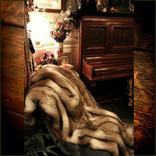 Piel sintética de alta calidad, rayas de coyote marrón, piel de lobo, pelo de oveja de oveja, manta peluda, alfombra decorativa, dormitorio de niños