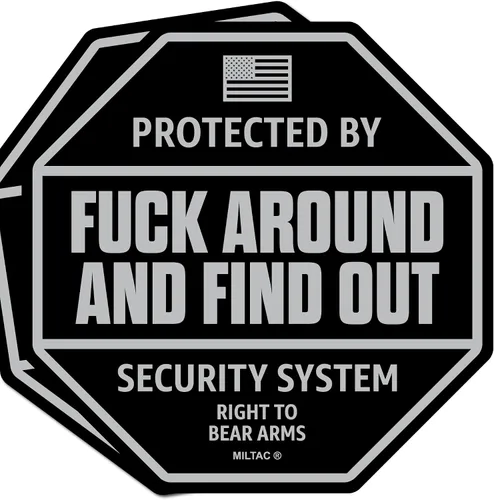 Adhesivo FAFO - Letrero de seguridad FAFO Advertencia [Paquete de 2] Protegido por Decal Fuck Around and Find Out para camión, ventana | Pegatinas