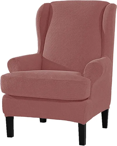 Miniatura 4 de Funda para silla Wingback, fundas elásticas para silla de 2 piezas, fundas elásticas para sofá, funda antideslizante con parte inferior elástica