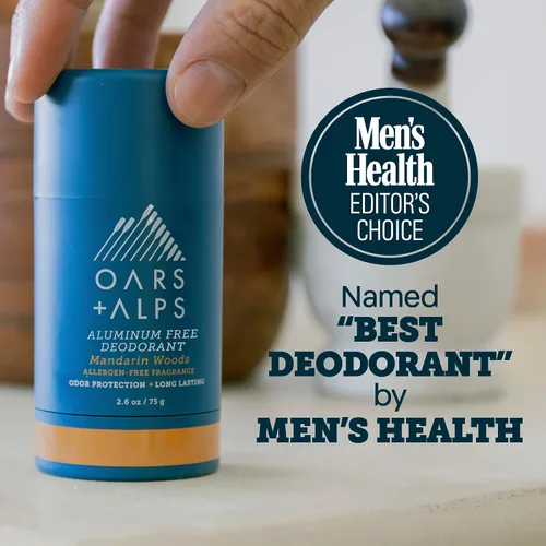 Miniatura 3 de Oars + Alps Desodorante sin aluminio para hombres Protección contra olores de larga duración, transparente y libre de residuos blancos