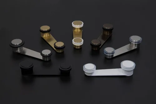 Miniatura 5 de EVI Tope de puerta Fijación adhesiva o tornillo + anclaje para puertas de hasta 2 pulgadas de grosor Caucho transparente Acabado mate