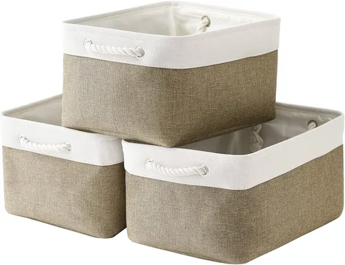 Miniatura 34 de TheWarmHome Contenedores de almacenamiento para estantes, tamaño mediano, 3 unidades, 13.8 pulgadas de largo x 9.8 pulgadas de ancho x 6.7 pulgadas