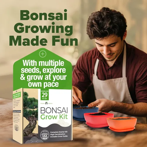 Miniatura 8 de HOME GROWN Kit de árbol bonsái – 6 variedades heredadas con macetas únicas – Kit de inicio de bonsái DIY para adultos y principiantes – Regalo