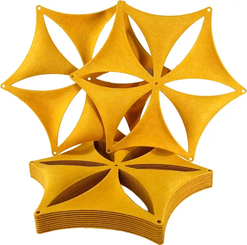 Miniatura 16 de Superficie de fibra de fieltro, tablero de fibra de poliéster de alta densidad, flor 3D, Venus, 14"x12", panel divisor de habitación colgante