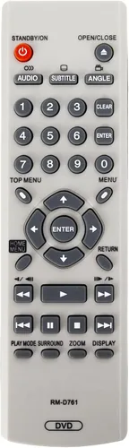 RM-D761 Reemplazo remoto compatible con reproductor de DVD Pioneer DV-490V-K DV-490V-S VXX2800 VXX2914 VXX2913 VXX2865 VXX3216 VXX3217 VXX3218