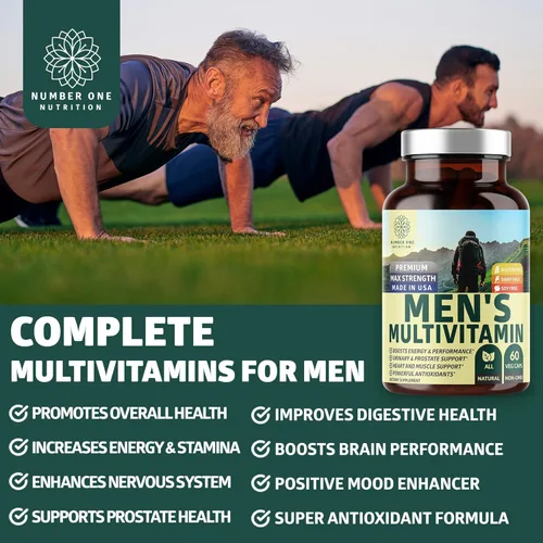 Miniatura 5 de Complejo de magnesio N1N Premium y multivitaminas para hombres, suplementos naturales para mejorar la energía, la inmunidad y apoyar la función