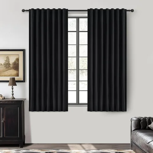Miniatura 52 de Cortinas opacas extraanchas, 2 paneles para puertas corredizas de vidrio, moderna mezcla de lino plisado pesado, piso a techo, ventanas grandes, 70