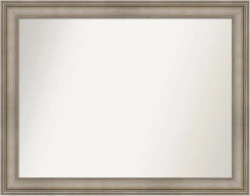 Miniatura 238 de Amanti Art Espejo de baño plateado para sobre el fregadero, 26 x 26 pulgadas, espejo cuadrado de plata antigua, marco de madera tradicional mediano