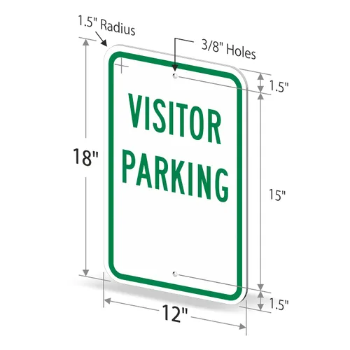 Miniatura 6 de SmartSign Letrero de "Estacionamiento para visitantes" Aluminio de 12 x 18 pulgadas