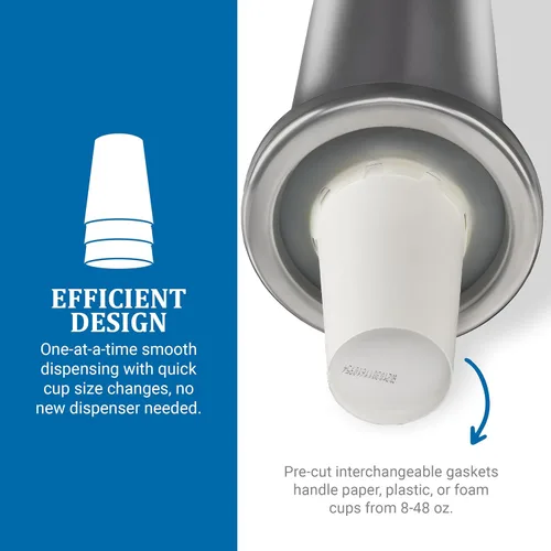 Miniatura 4 de Carlisle FoodService Products Dispensador de vasos para tazas de 8-48 onzas (2 a 5 pulgadas de diámetro) para gasolineras, restaurantes y comida