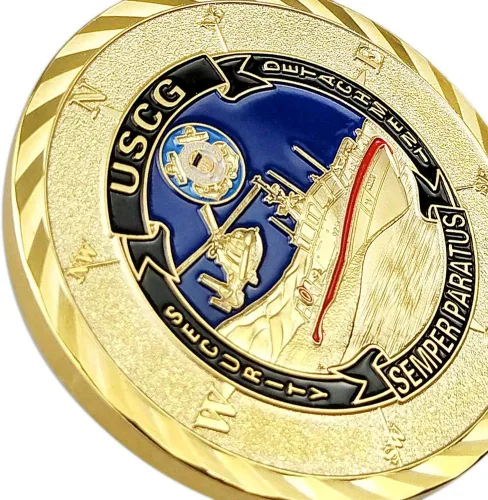 Miniatura 4 de WOERDA Moneda de desafío de la Guardia Costera de los Estados Unidos Moneda conmemorativa de oración