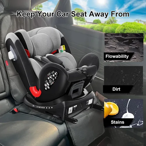 Miniatura 3 de MORROLS Protector de asiento de automóvil para asientos infantiles, 1 cojín de asiento de automóvil, fundas de asiento de automóvil de tela
