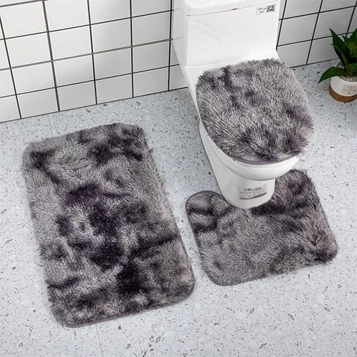 Miniatura 6 de Juego de alfombras de baño de 3 piezas, alfombra de baño ultra suave antideslizante, alfombra de baño de felpilla absorbente, alfombra lavable, Café