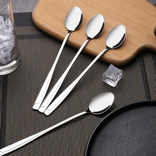 Miniatura 5 de Cand Cucharas de té helado de acero inoxidable, cuchara de helado de mango largo (juego de 16)