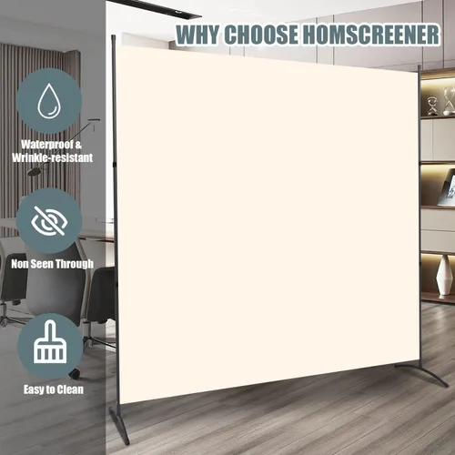 Miniatura 4 de Divisor de Habitación Panel Individual Pantalla de Privacidad, 71''x72''H Divisor Grande para Separación de Habitaciones, Tela Engrosada Pantalla