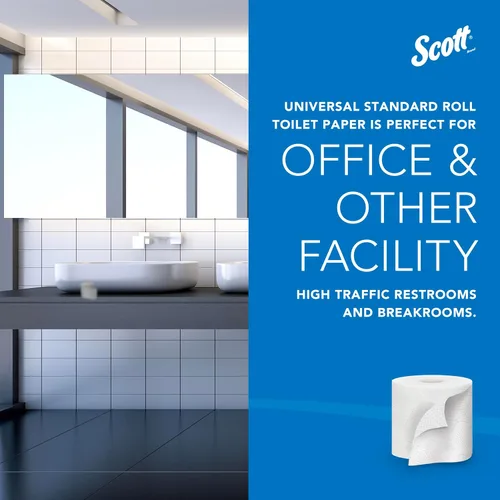Miniatura 9 de Kimberly-Clark Scott Papel higiénico, rollo estándar de dos capas, Blanco, 11000