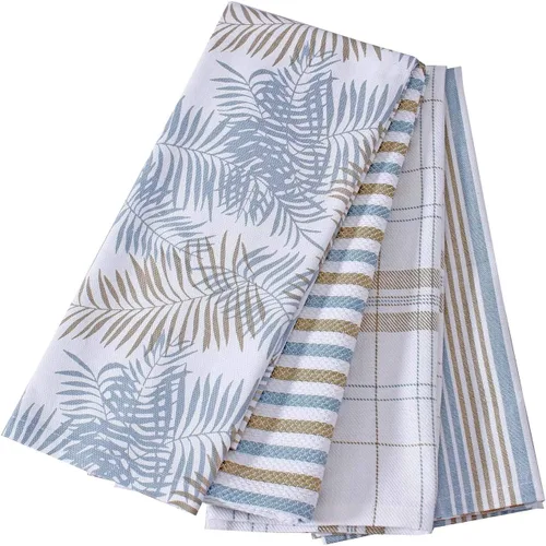 Miniatura 22 de ACCENTHOME Juego de 4 toallas de cocina de algodón, juego de toallas absorbentes para cocina, paños de cocina, toallas de bar, toallas de cocina