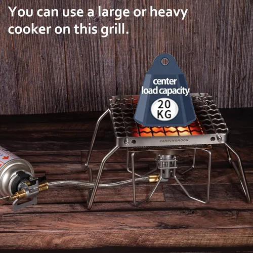 Miniatura 2 de Campingmoon - Parrilla plegable portátil para fogata sobre fuego, estufas divididas de acero inoxidable 304 (alambre de rejilla (MS-1011))