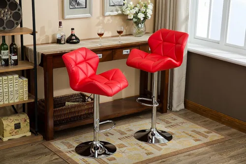 Miniatura 11 de Roundhill Furniture PC190BK Glasgow taburetes de bar con altura ajustable, Metal, Negro