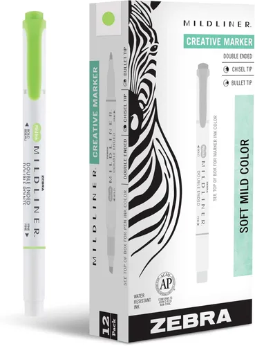 Miniatura 32 de Zebra Pen Mildliner - Resaltador de doble punta, puntas gruesas y finas, Azul