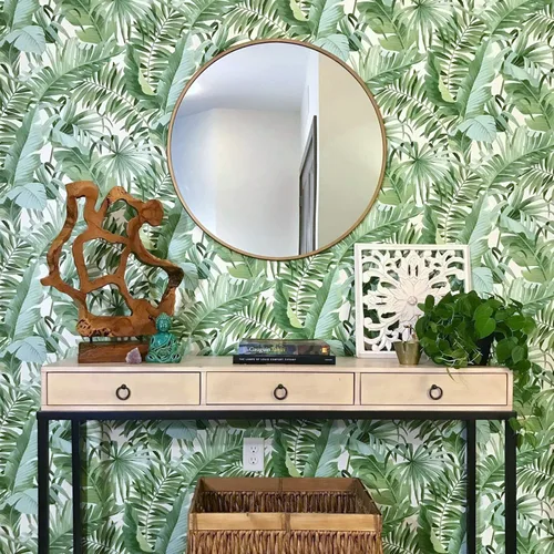Miniatura 8 de NuWallpaper Maui - Papel tapiz autoadhesivo para pared, papel de contacto extraíble de hojas tropicales verdes para paredes, revestimiento de pared