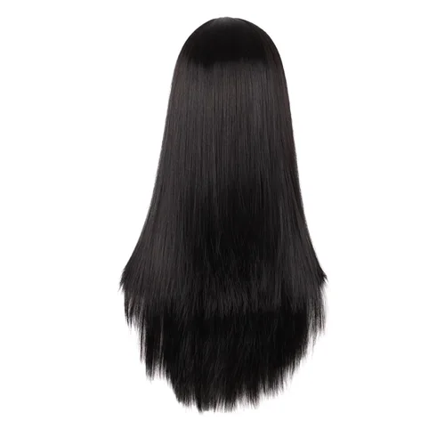 Miniatura 4 de MapofBeauty - Peluca sintética larga especial para mujer, de 28 pulgadas (70 cm), cabello lacio, color negro