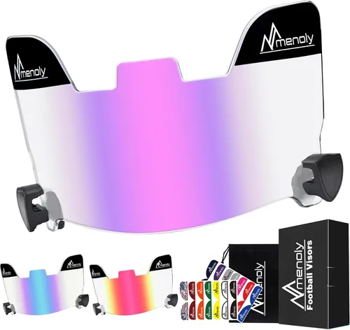 Miniatura 10 de MENOLY Visera de fútbol, visera de casco de fútbol juvenil, resistente a los arañazos, bloqueo UV, visera de protección facial para casco de fútbol