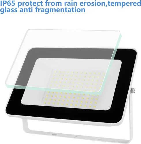 Miniatura 3 de UFOND Luces de inundación LED de 10000 lúmenes, reflectores impermeables de 100 W, ángulo de iluminación ajustable, luz portátil con enchufe