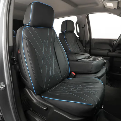 Miniatura 15 de EKR Fundas para Asientos Silverado de Ajuste Personalizado para (Cabina Doble) 2014 2015 2016 2017 2018 Chevrolet Silverado 1500 & HD 2500/3500