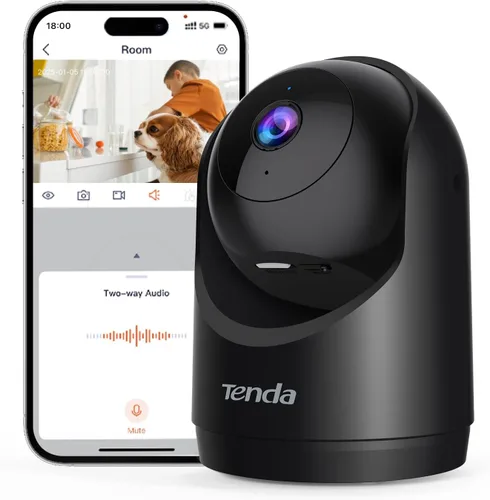 Miniatura 11 de Tenda Cámara de seguridad interior 2K para monitor de bebé, WiFi 6 para mascotas/perros, para seguridad del hogar, panorámica/inclinación de 360°