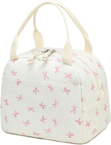 Miniatura 35 de Bluboon Bolsa de almuerzo para mujer, bonita bolsa de almuerzo de pana con correa para el hombro, reutilizable, aislada, gran capacidad
