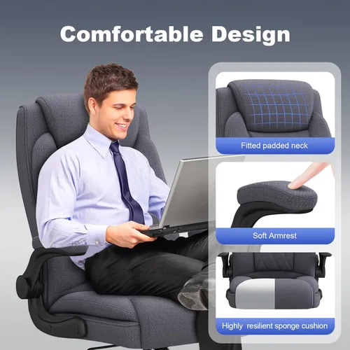 Miniatura 7 de ralex-chair Silla de Oficina Grande y Alta - Silla de Oficina Resistente de 500 Libras para Hombre Grande, Silla de Escritorio de Oficina Ejecutiva