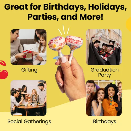 Miniatura 5 de Smarties Double Lollies Mega - Paletas sin gluten, sin cacahuete, sin grasa, sabores frutales surtidos – perfectas para cumpleaños, fiestas, hechas
