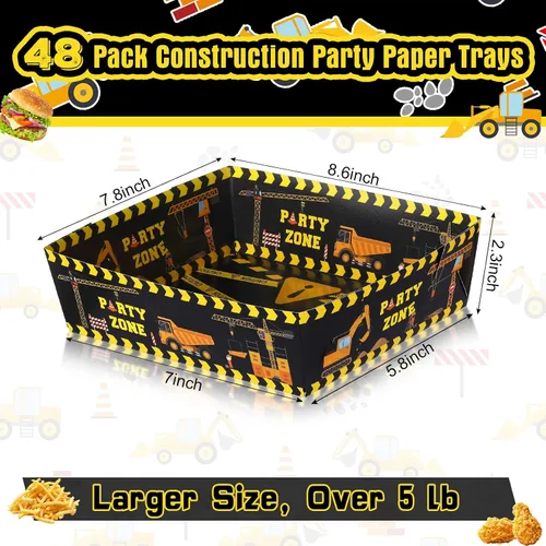 Miniatura 3 de Mifoci 48 bandejas grandes de construcción de 5 libras, bandejas para servir para fiestas de cumpleaños, suministros para nachos, botes