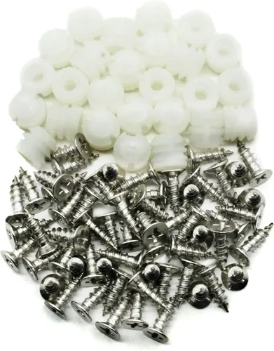 Miniatura 5 de Insertos de pasador de bisagra de plástico con tornillos, paquete de 100